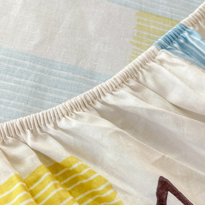 91家纺网 家纺一手货源 找家纺 恩泽 2024新款ins风全棉单品床笠 星光条纹