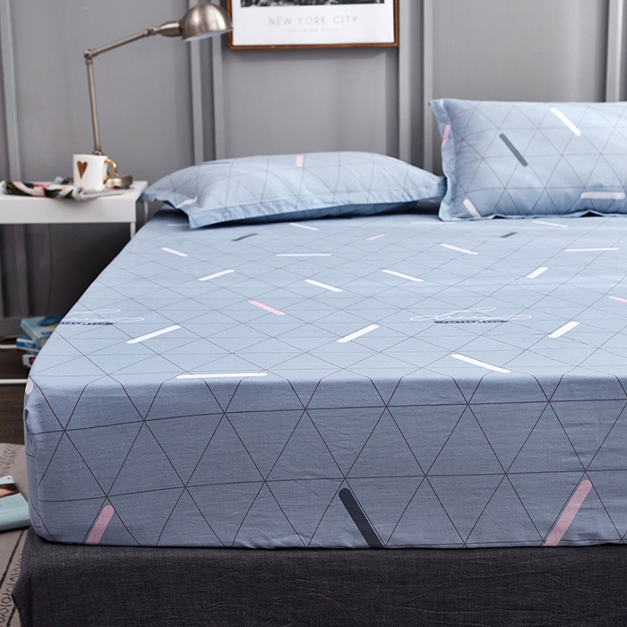 91家纺网 家纺一手货源 找家纺 恩泽 2024新款ins风全棉单品床笠 几何旋律