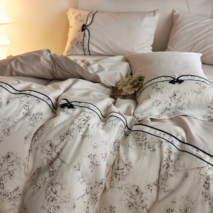 91家纺网 家纺一手货源 找家纺 2024新款全新工艺古典国风全棉天丝四件套 如梦令