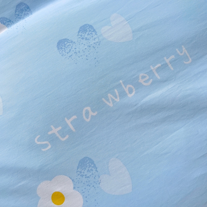 91家纺网 家纺一手货源 找家纺 恩泽 2024新款ins风全棉单品枕套 蓝色心情