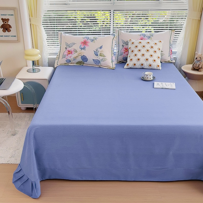 91家纺网 家纺一手货源 找家纺 优品阁 2024新款亲肤舒适全棉磨毛单床单 茗澜