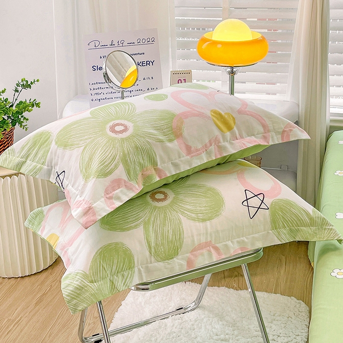 91家纺网 家纺一手货源 找家纺 恩泽 2024新款ins风全棉单品枕套 花语嫣然