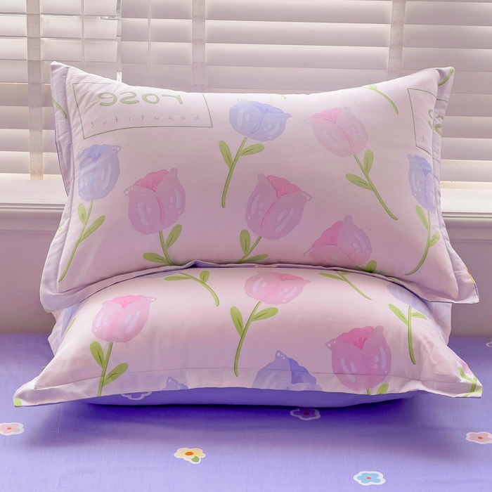 91家纺网 家纺一手货源 找家纺 恩泽 2024新款ins风全棉单品枕套 玫瑰佳人