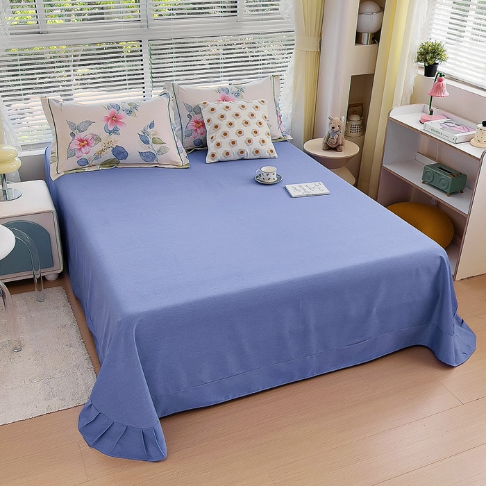 91家纺网 家纺一手货源 找家纺 优品阁 2024新款亲肤舒适全棉磨毛单床单 茗澜