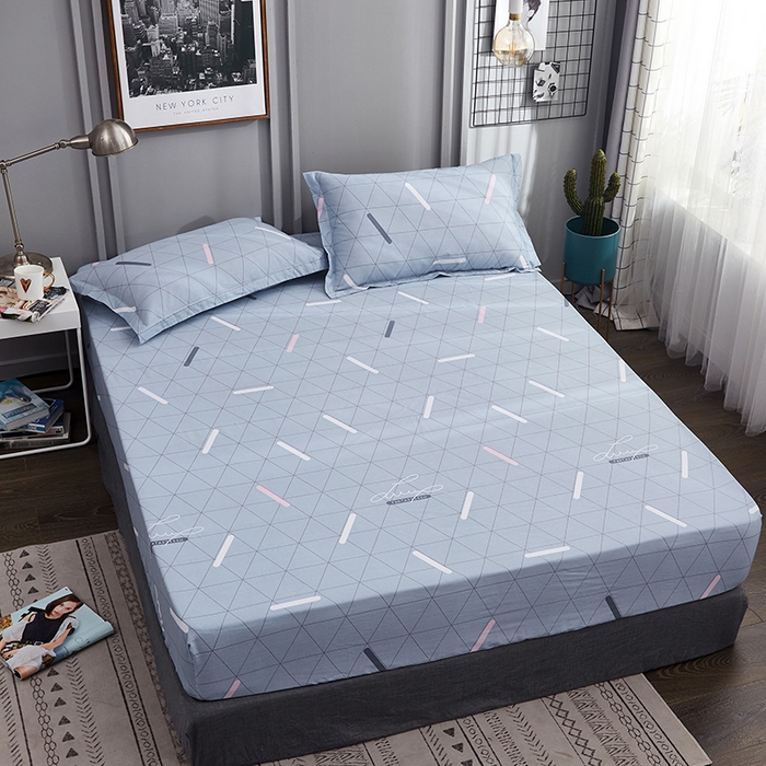 91家纺网 家纺一手货源 找家纺 恩泽 2024新款ins风全棉单品床笠 几何旋律