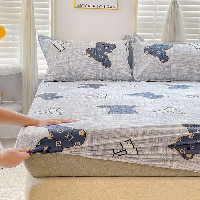 91家纺网 家纺一手货源 找家纺 恩泽 2024新款ins风全棉单品床笠 可比乐园