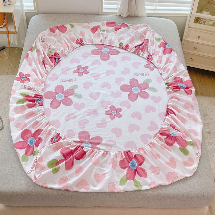 91家纺网 家纺一手货源 找家纺 恩泽 2024新款ins风全棉单品床笠 梦人花香