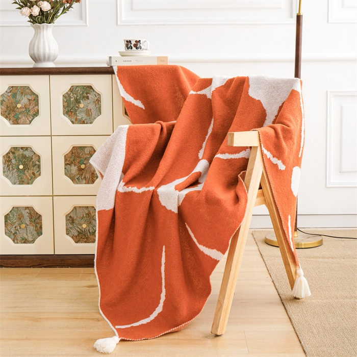 91家纺网 家纺一手货源 找家纺 苏艺针织盖毯 2024新款针织披肩沙发盖毯 针织-花语