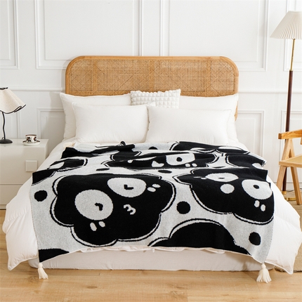 苏艺针织盖毯 2024新款针织披肩沙发盖毯 针织-煤球