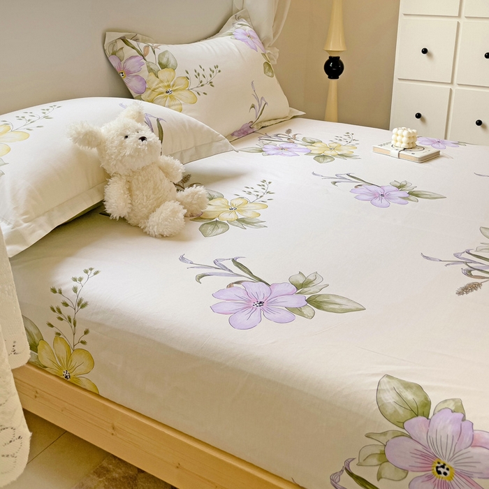 91家纺网 家纺一手货源 找家纺 恩泽 2024新款ins风全棉单品床笠 花都丽影