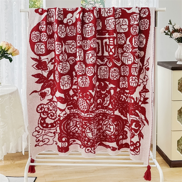 91家纺网 家纺一手货源 找家纺 苏艺针织盖毯 2024新款针织提花盖毯發系列 针织-聚宝盆