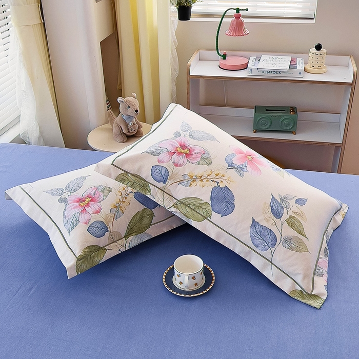 91家纺网 家纺一手货源 找家纺 优品阁 2024新款全棉磨毛四件套单品系列-单枕套 茗澜