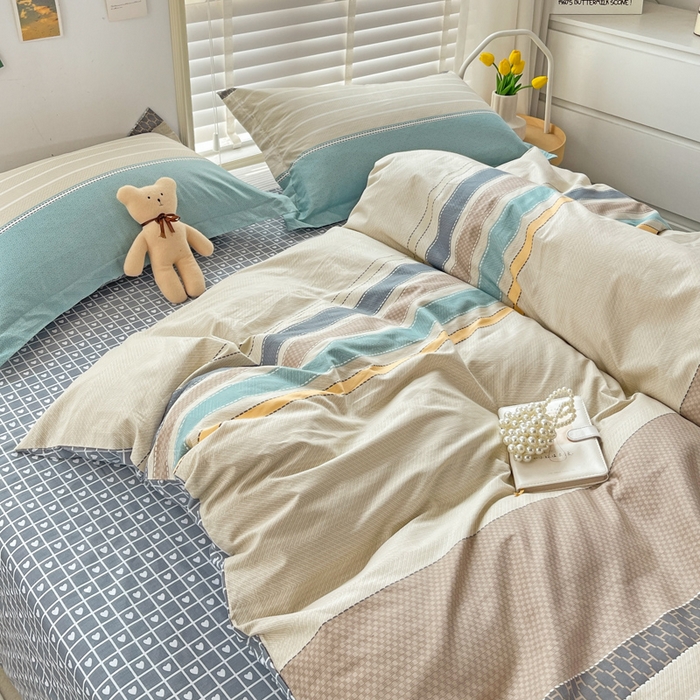 91家纺网 家纺一手货源 找家纺 恩泽 2024新款ins风全棉四件套 莫兰迪