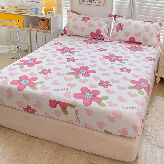 91家纺网 家纺一手货源 找家纺 恩泽 2024新款ins风全棉单品床笠 梦人花香