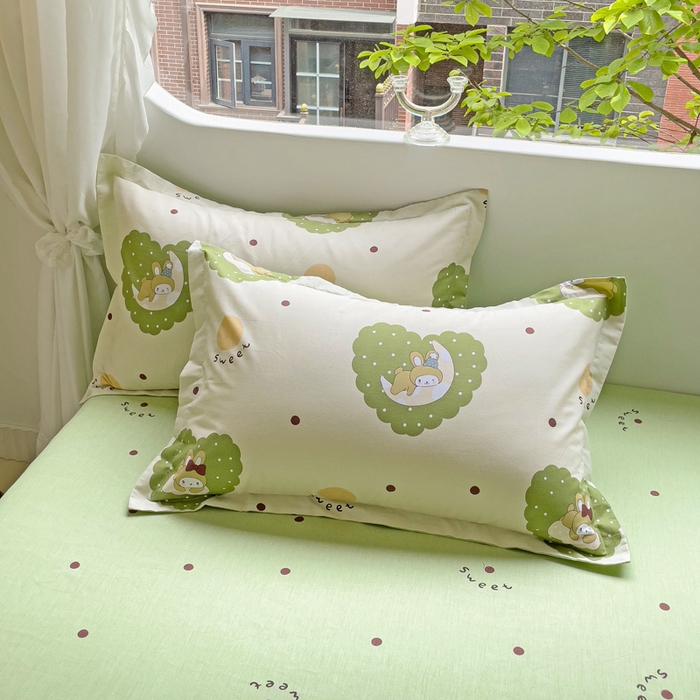 91家纺网 家纺一手货源 找家纺 恩泽 2024新款ins风全棉四件套 安心宝贝