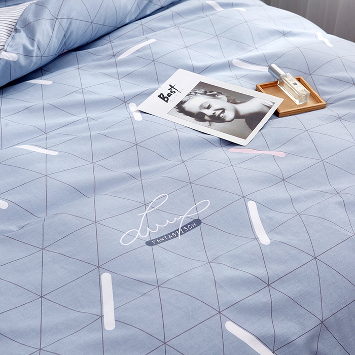 91家纺网 家纺一手货源 找家纺 恩泽 2024新款ins风全棉四件套 几何旋律