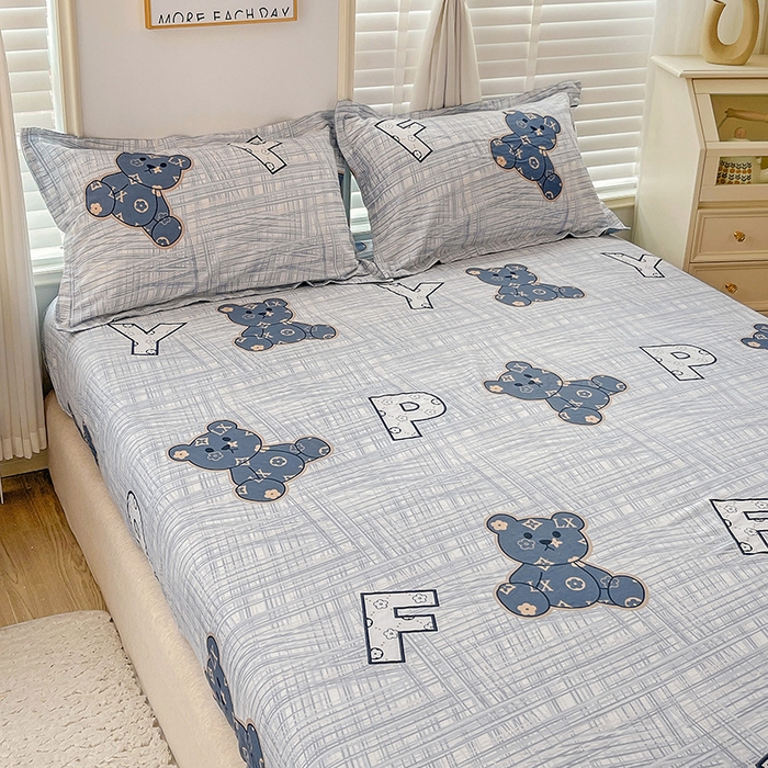 91家纺网 家纺一手货源 找家纺 恩泽 2024新款ins风全棉单品床笠 可比乐园