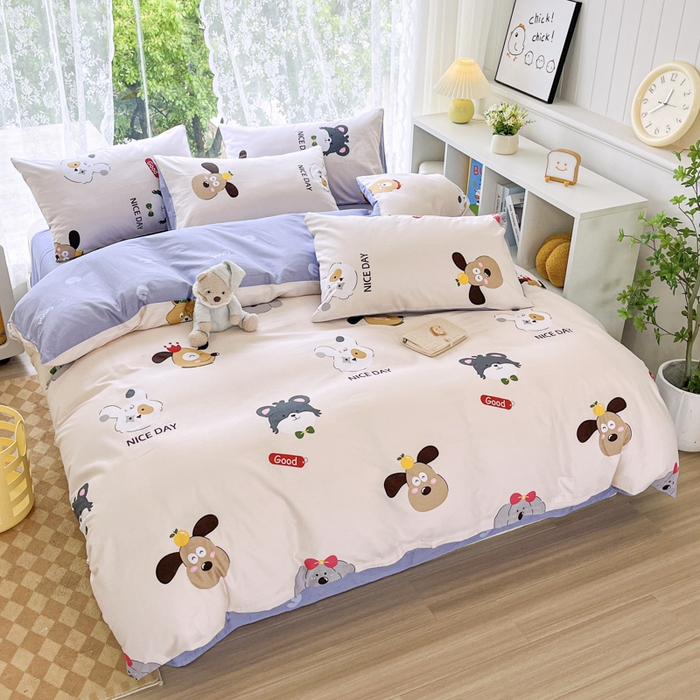 91家纺网 家纺一手货源 找家纺 世爵 2024新款12868全棉印花四件套可爱联盟