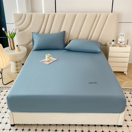 寐眠 2024新款40支全棉刺绣床笠 牛仔蓝