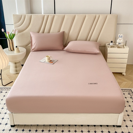 寐眠 2024新款40支全棉刺绣床笠 白桃粉