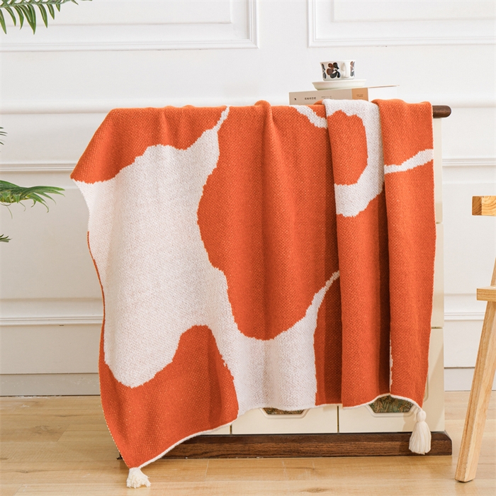 91家纺网 家纺一手货源 找家纺 苏艺针织盖毯 2024新款针织披肩沙发盖毯 针织-花语