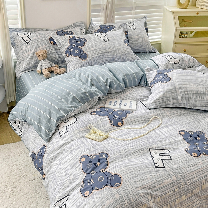 91家纺网 家纺一手货源 找家纺 恩泽 2024新款ins风全棉四件套 可比乐园