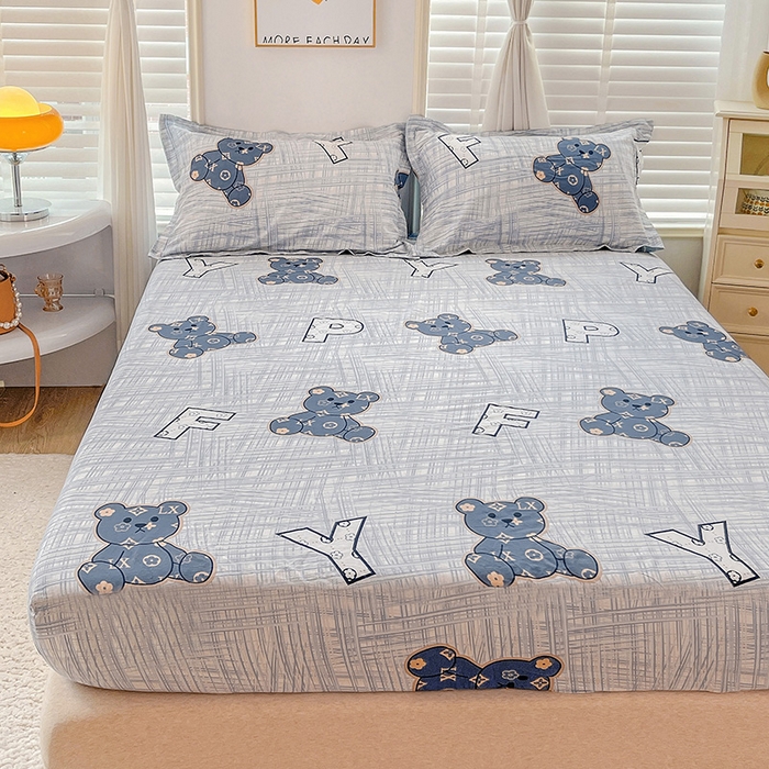 91家纺网 家纺一手货源 找家纺 恩泽 2024新款ins风全棉单品床笠 可比乐园