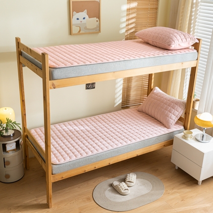 91家纺网 家纺一手货源 找家纺 芬晴家纺 2024新款A类大豆学生床垫系列-星格 星格-豆沙粉