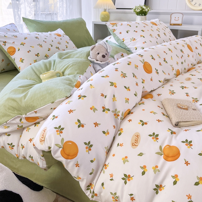 91家纺网 家纺一手货源 找家纺 世爵 2024新款12868全棉印花四件套水蜜桃