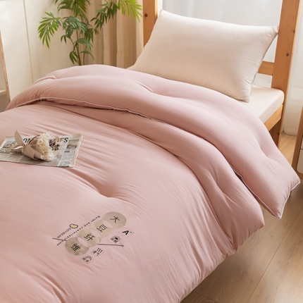 91家纺网 家纺一手货源 找家纺 （总）莱登卡奴 2025春夏款学生宿舍被芯A类糯糯棉麻绳烫画款大豆被夏被学生床被芯系列