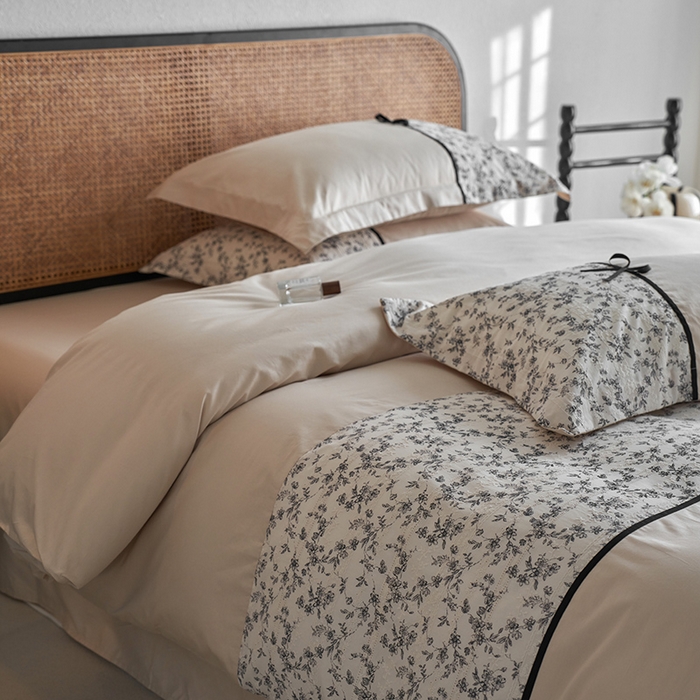 91家纺网 家纺一手货源 找家纺 （总）2024新款全棉轻法式复古蝴蝶结刺绣工艺款四件套