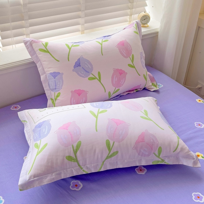 91家纺网 家纺一手货源 找家纺 恩泽 2024新款ins风全棉单品枕套 玫瑰佳人