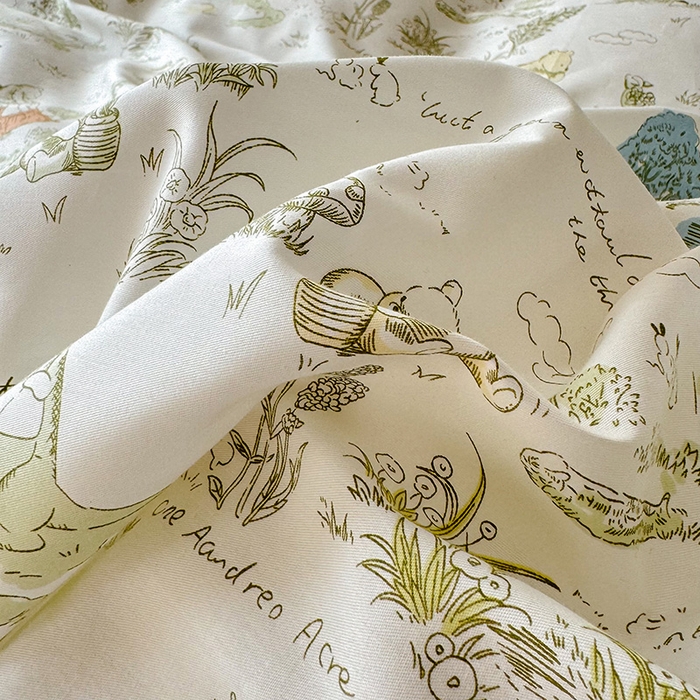 91家纺网 家纺一手货源 找家纺 美达家纺 2025新款全棉半夹棉花边床盖四件套 童话故事