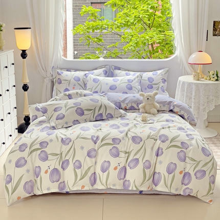 恩泽 2024新款ins风全棉四件套 豆蔻年华