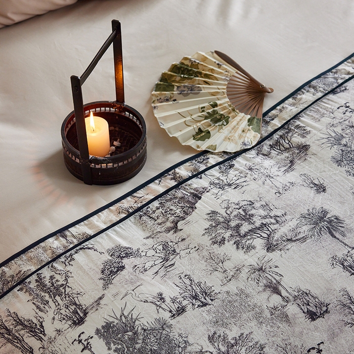 91家纺网 家纺一手货源 找家纺 （总）2024新款全新工艺古风全棉天丝盘扣四件套