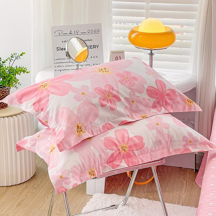 91家纺网 家纺一手货源 找家纺 恩泽 2024新款ins风全棉单品枕套 花香馥郁