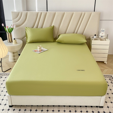 寐眠 2024新款40支全棉刺绣床笠 苹果绿