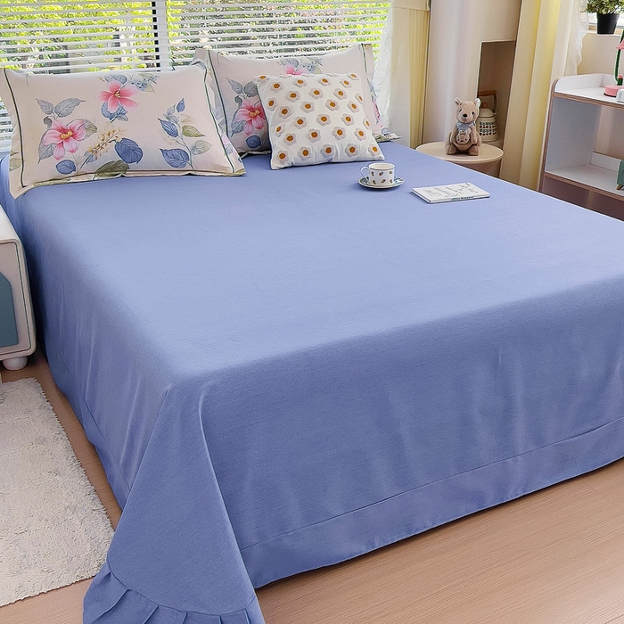 91家纺网 家纺一手货源 找家纺 优品阁 2024新款亲肤舒适全棉磨毛单床单 茗澜