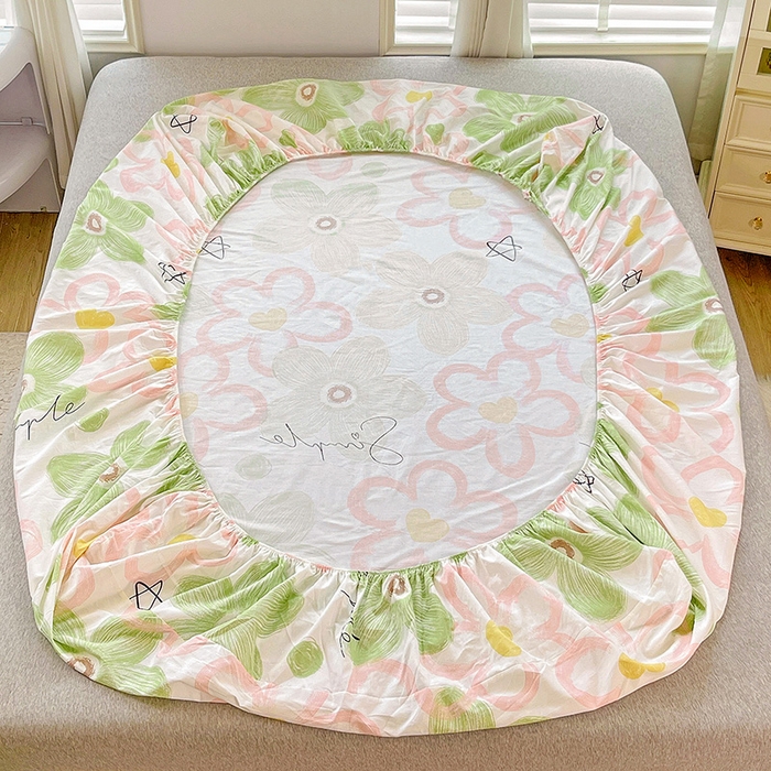 91家纺网 家纺一手货源 找家纺 恩泽 2024新款ins风全棉单品床笠 花语嫣然