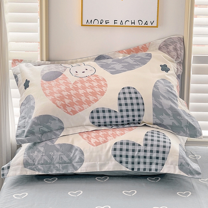 91家纺网 家纺一手货源 找家纺 恩泽 2024新款ins风全棉单品枕套 漫步时光