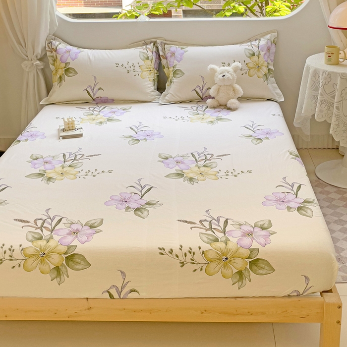 91家纺网 家纺一手货源 找家纺 恩泽 2024新款ins风全棉单品床笠 花都丽影