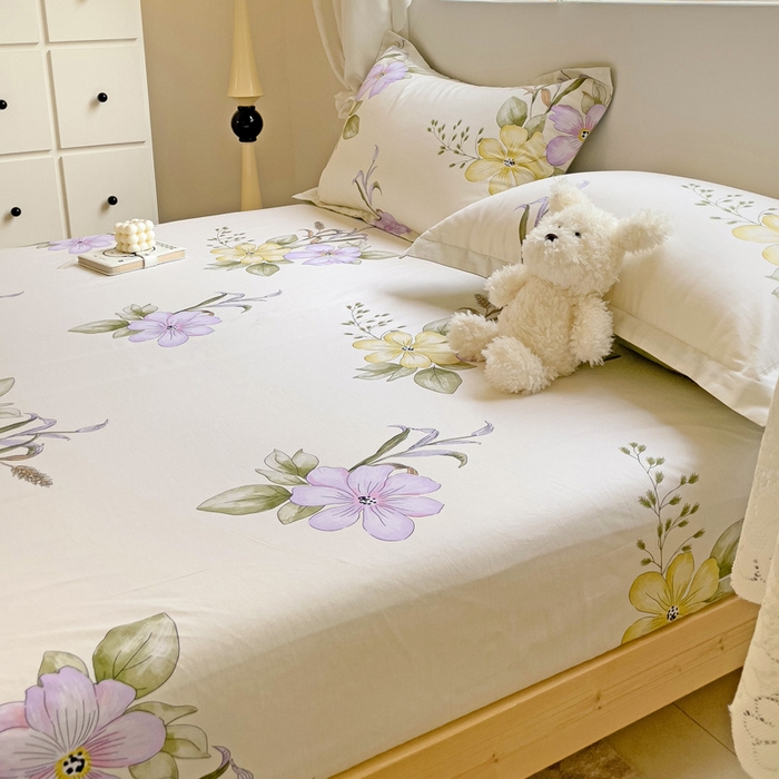 91家纺网 家纺一手货源 找家纺 恩泽 2024新款ins风全棉单品床笠 花都丽影