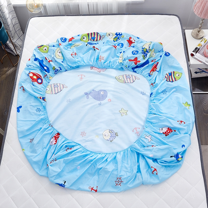 91家纺网 家纺一手货源 找家纺 恩泽 2024新款ins风全棉单品床笠 海底世界