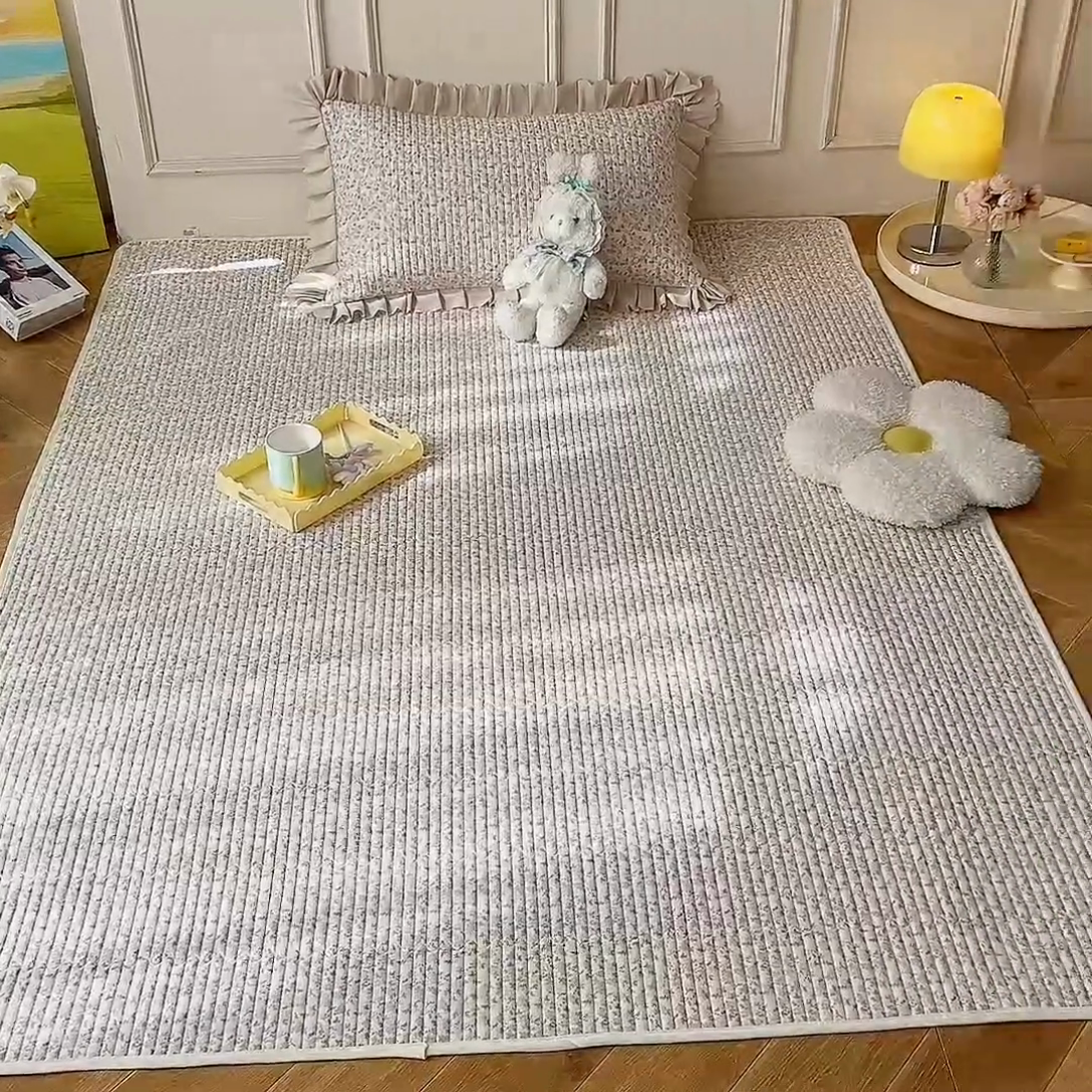 91家纺网 家纺一手货源 找家纺 美达家纺  2025新款全棉夹棉防滑可机洗床垫地垫软席 月光舒曼