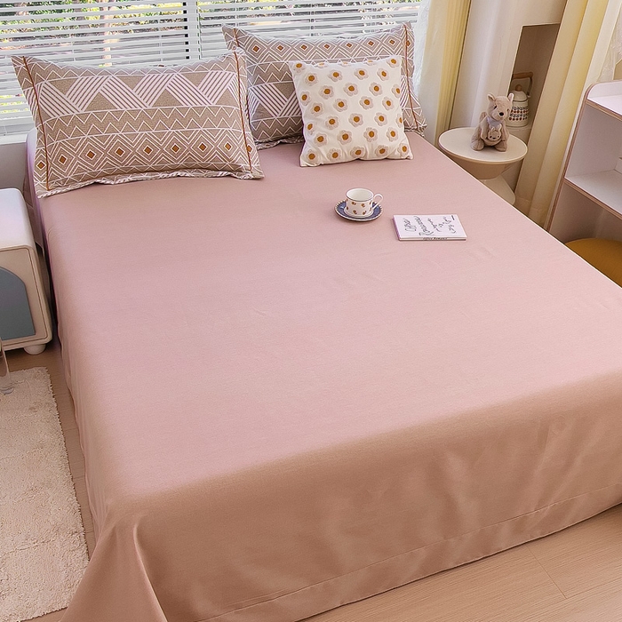 91家纺网 家纺一手货源 找家纺 优品阁 2024新款亲肤舒适全棉磨毛单床单 莫妮卡-咖