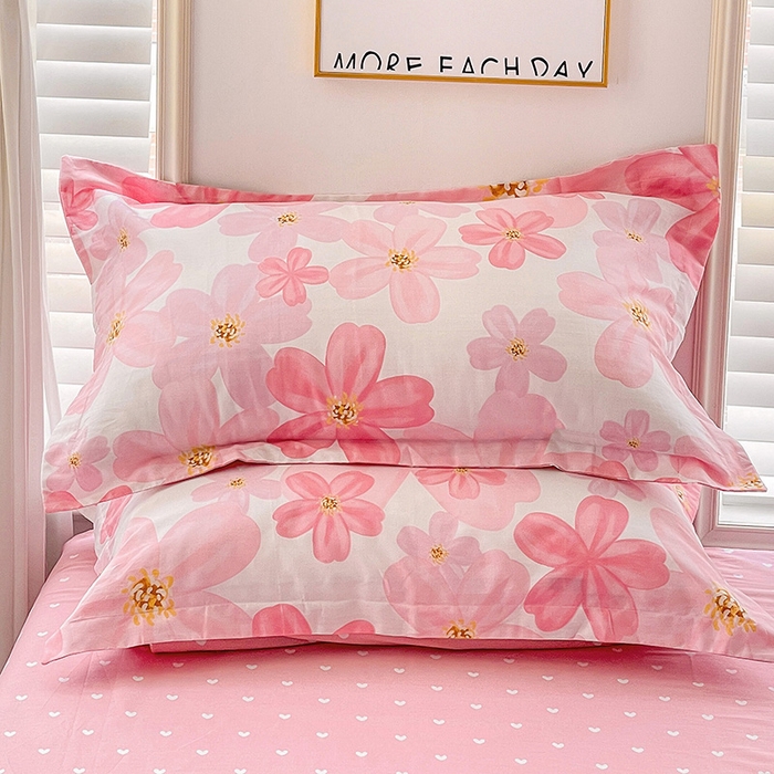 91家纺网 家纺一手货源 找家纺 恩泽 2024新款ins风全棉单品枕套 花香馥郁