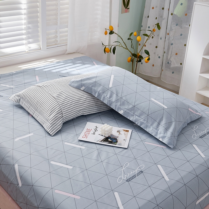 91家纺网 家纺一手货源 找家纺 恩泽 2024新款ins风全棉单品枕套 几何旋律 灰