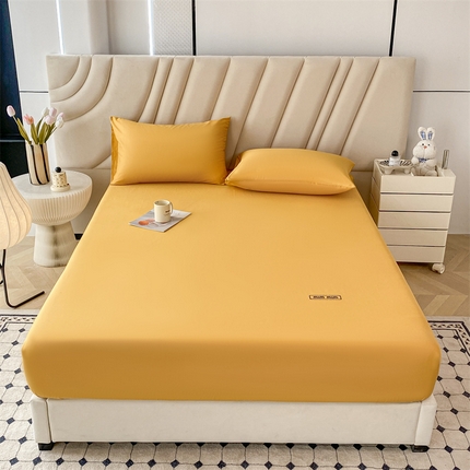 寐眠 2024新款40支全棉刺绣床笠 柠檬黄
