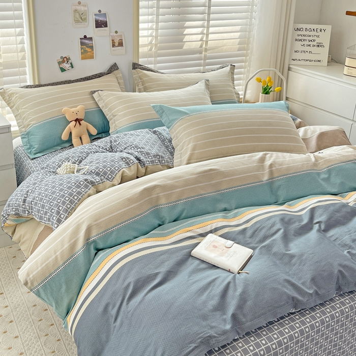 91家纺网 家纺一手货源 找家纺 恩泽 2024新款ins风全棉四件套 莫兰迪