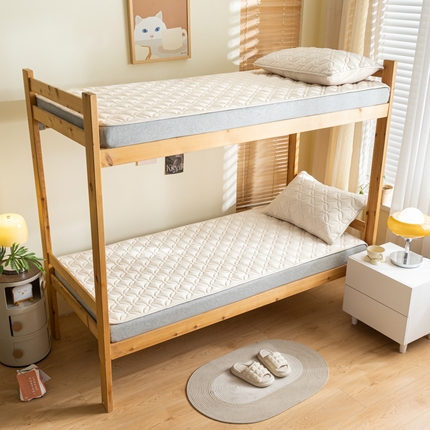 91家纺网 家纺一手货源 找家纺 芬晴家纺 2024新款A类大豆学生床垫系列-花叶 花叶-米白